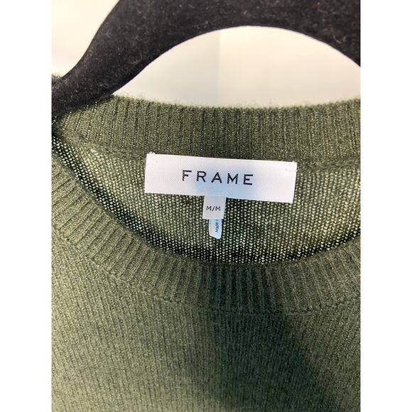 Frame Ruched-Sleeve Recycled-Cashmere Blend Sweater size M medium - Picture 3 of 6